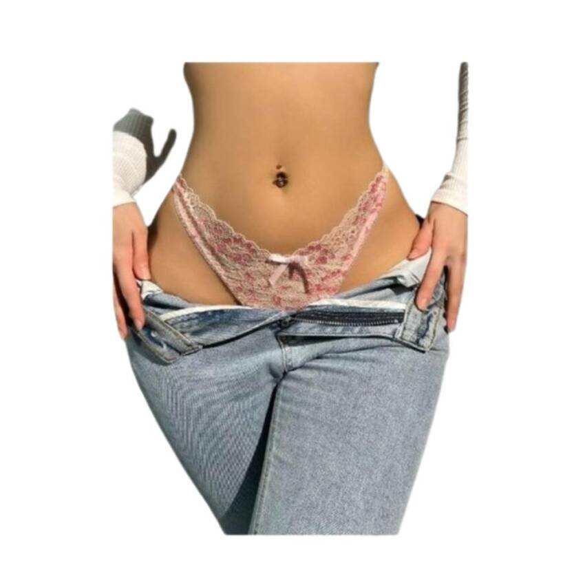 Colale Calzon Encaje Tiro Alto Cinta Ajustable Detalle Lazo