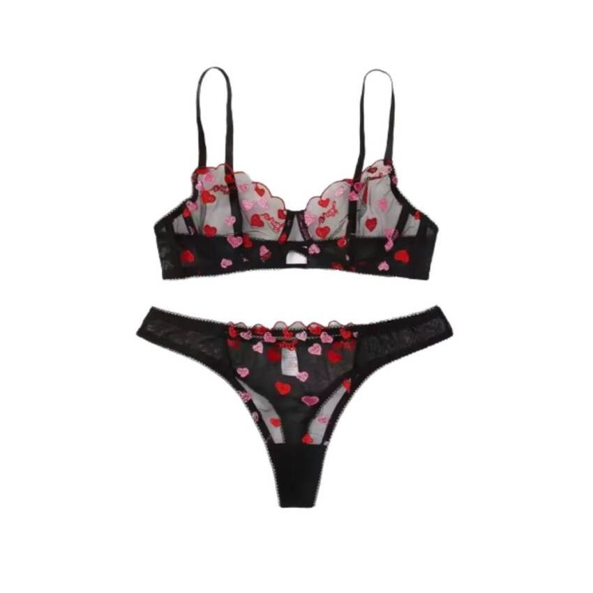 Conjunto Lenceria Transparente Sensual Calzon Y Sosten Sexy - Imagen 4
