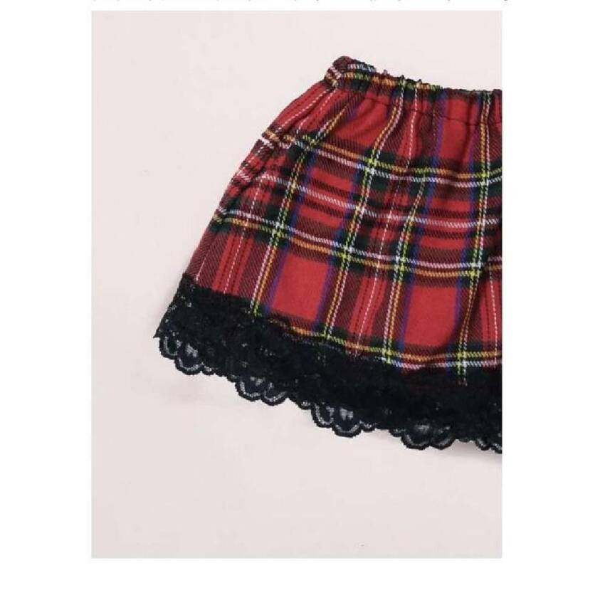 Lenceria Sexy Babydolls traje de tartán con tanga 2023 - Imagen 2