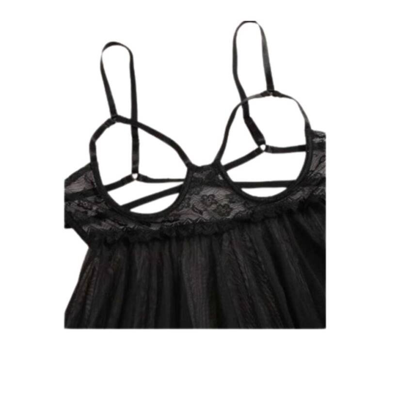 Lenceria Vestido Senos Libres Tanga Entrepierna Abierta Sexy - Imagen 4
