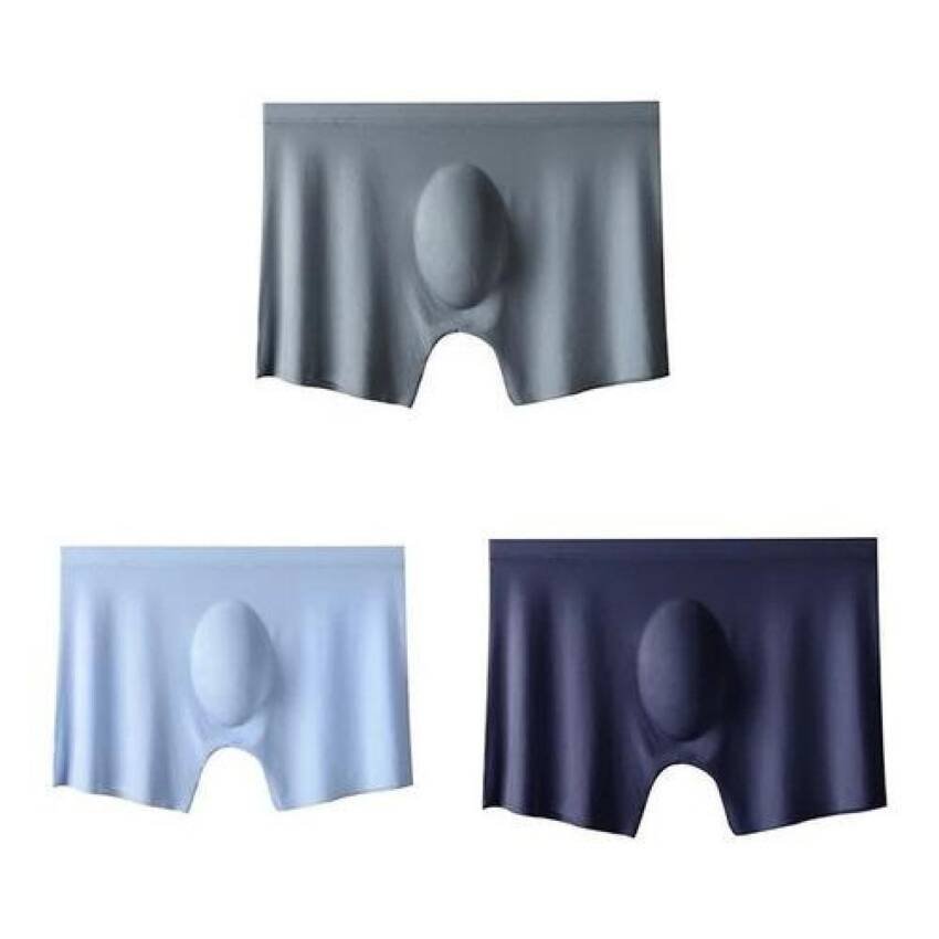 Boxer De Seda Sexy Trasnlucido Hombre Sin Costura 3piezas - Imagen 2