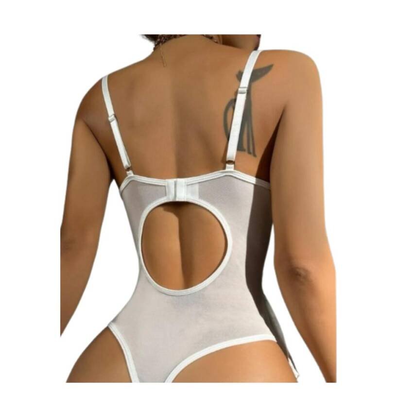 Lencería Encaje Vestido Lazo Abertura Con Aro - Imagen 4