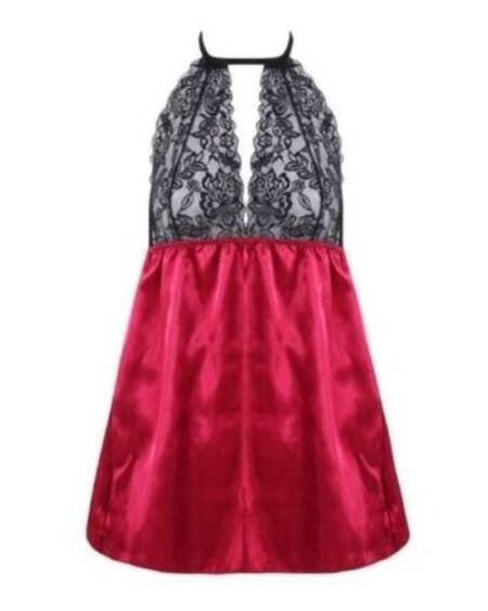 Lenceria Babydoll Encaje En Pechos Saten Tallas Grandes Sexy