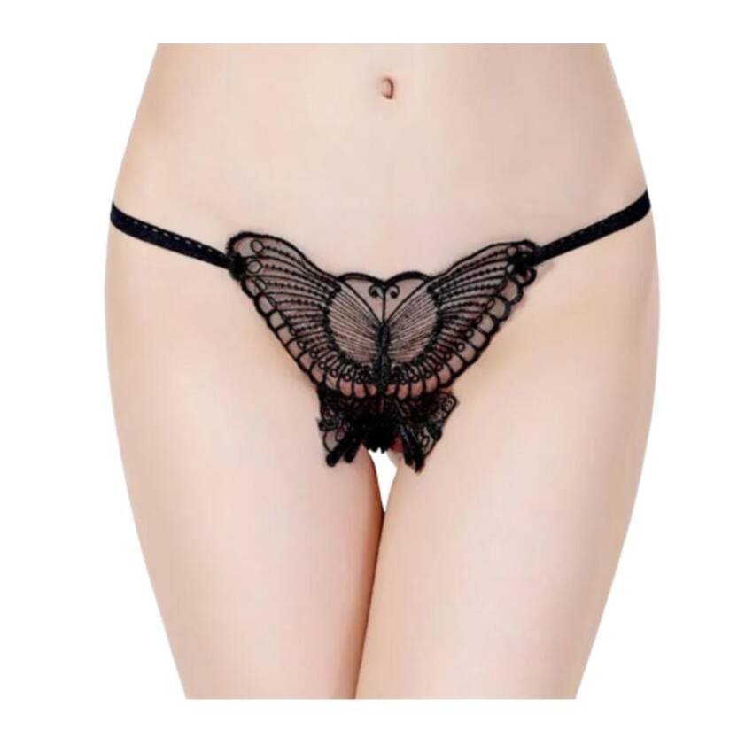 Tanga Colale Sexy Entrepierna Bordado Mariposa Lazo Encaje - Imagen 7
