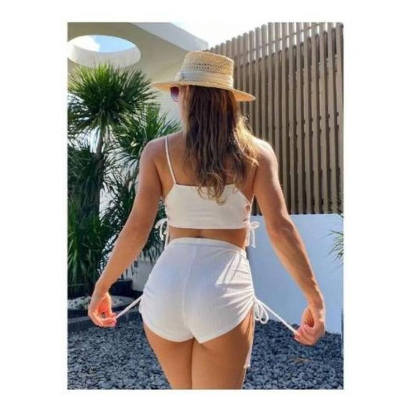 Traje Baño Tiro Alto Top Short Ajustable Diseño 2023 Sexy - Imagen 3