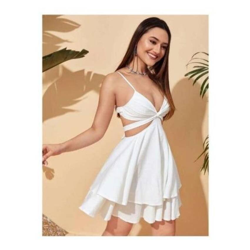 Vestido Bajo Capas Escote Lateral Levanta Pecho Casual - Imagen 5