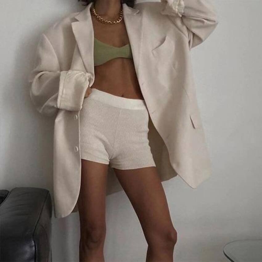 Shorts Cortos Seda De Hielo Para Mujer Playa Piyama - Imagen 4