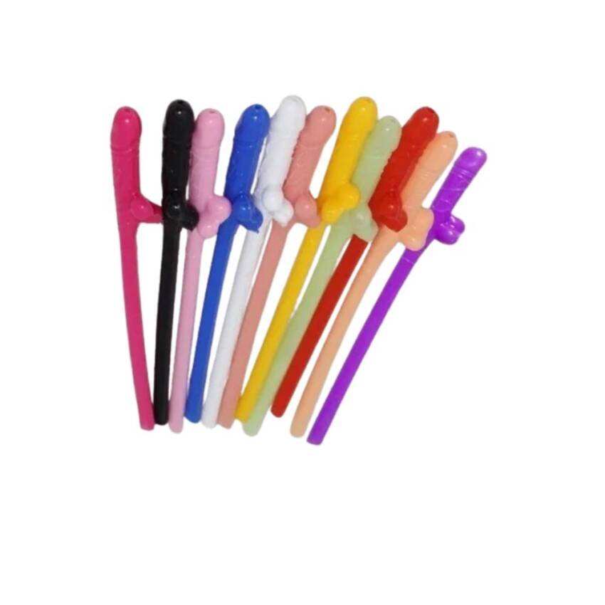 Bombillas , Pitillos , Sorbetes Forma De Pene Set 10 Pzas - Imagen 3
