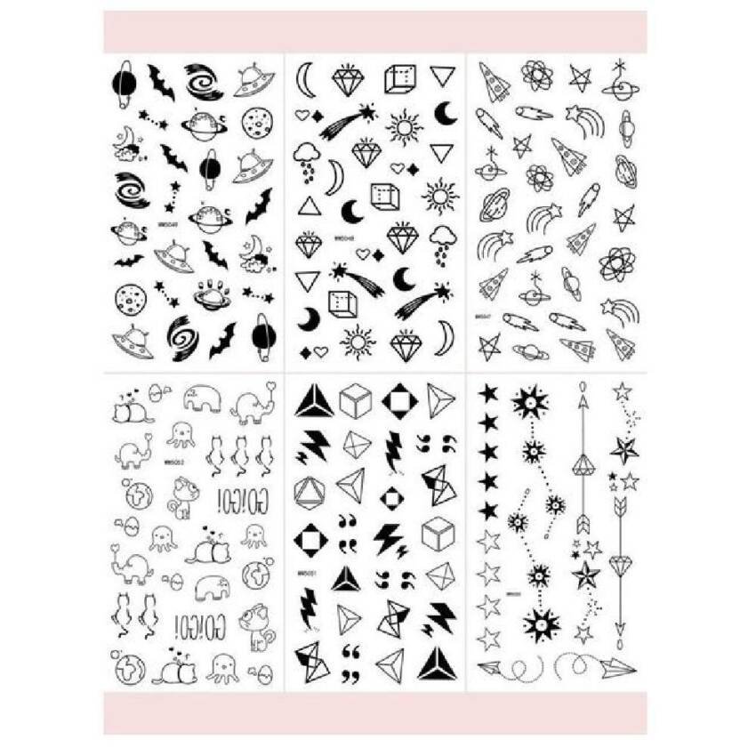 Pegatina Tatuajes Temporales geométrico pequeños  6hojas - Imagen 4