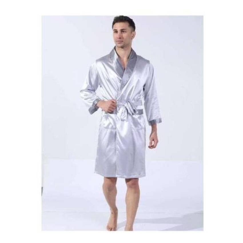 Bata Hombre Satin Seda Camison Kimono Estampado Original - Imagen 4