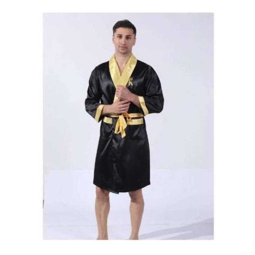 Bata Hombre Satin Seda Camison Kimono Estampado Original