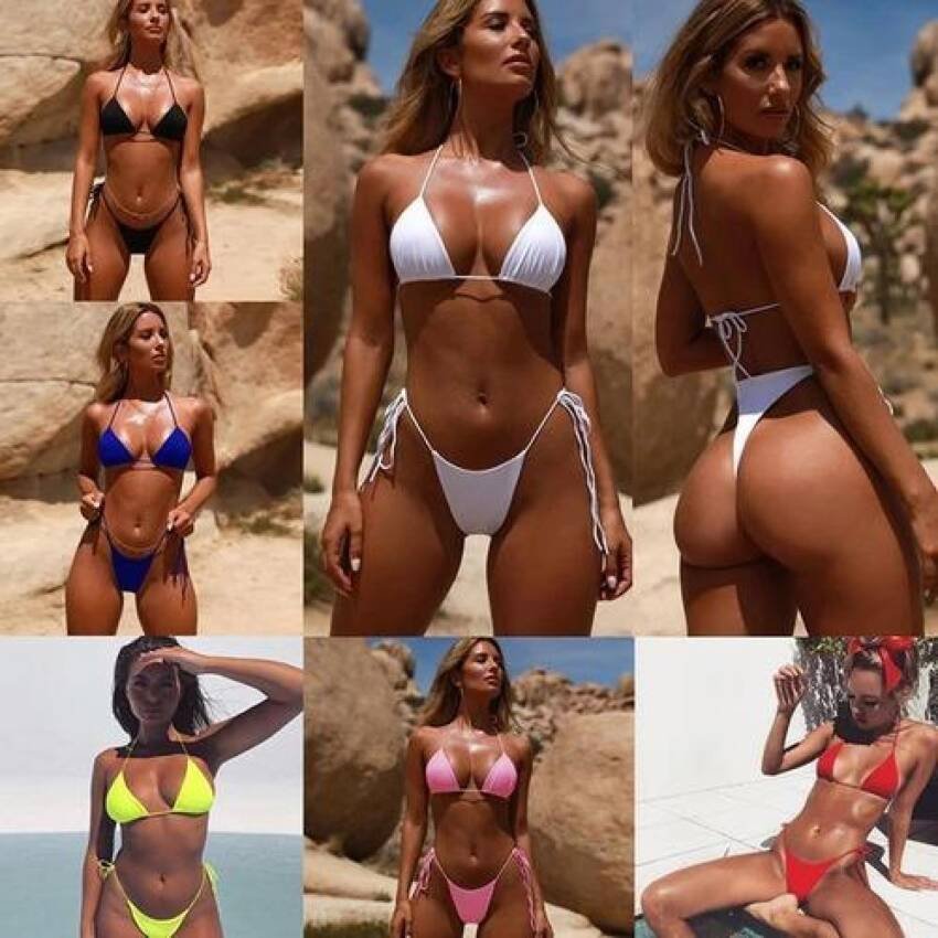 Traje De Baño Mujer Con Realce Minibikini Brasileño 2022 - Imagen 3