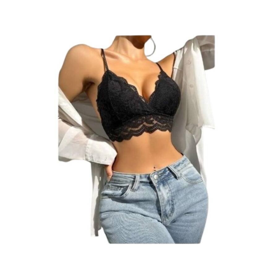 Sosten Bralette Abanico Encaje Floral