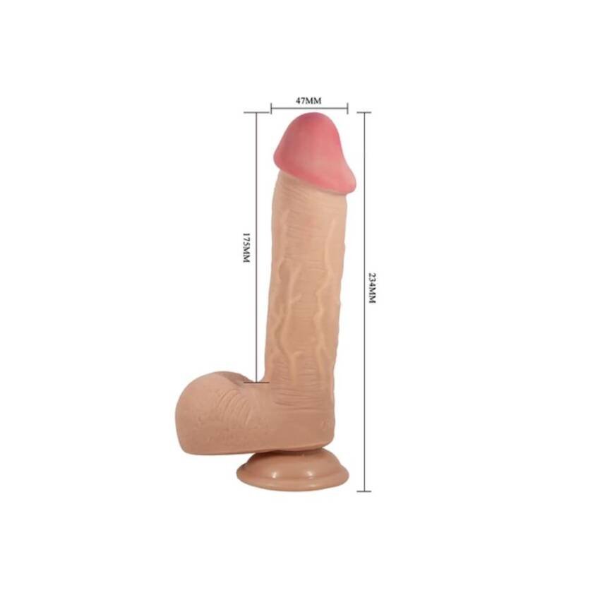 Dildo Estimulador con Testículos Piel Deslizante Suave Sexual - Imagen 5