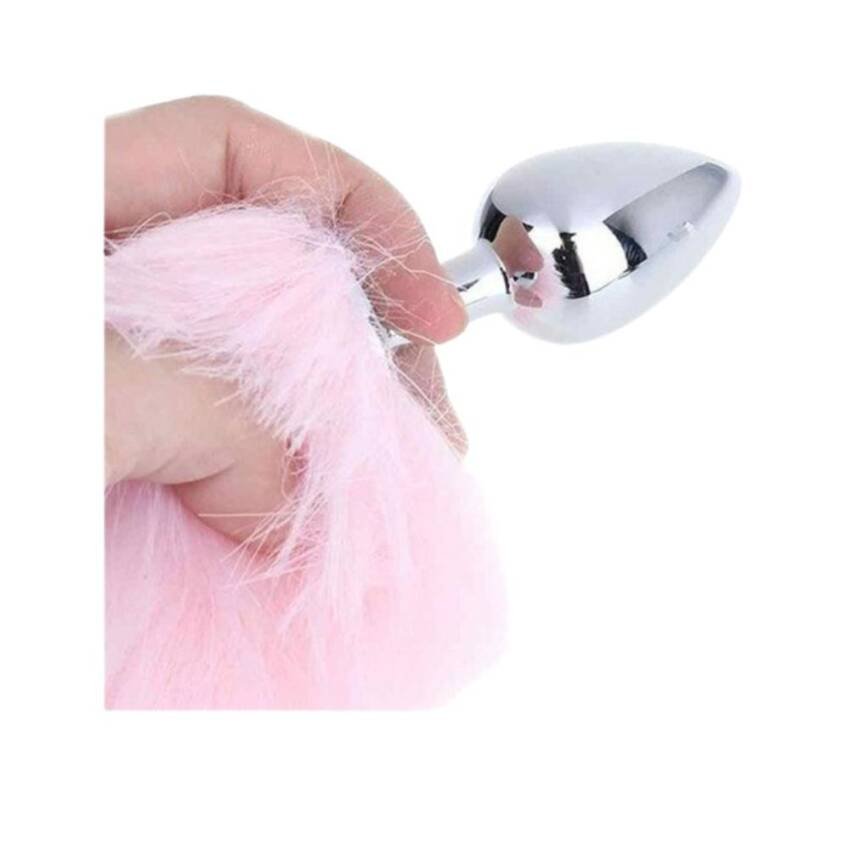 Plug Dilatador Anal Cola Zorro Rosa Sexo Con Luz Led - Imagen 2