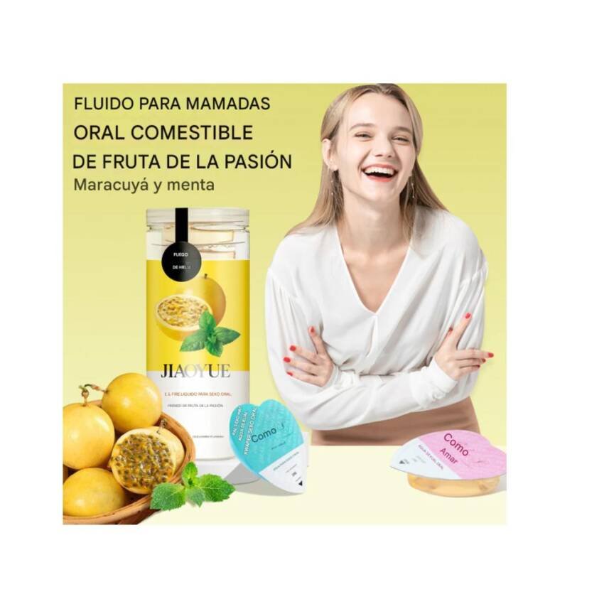 Lubricante Agua Comestible para Sexo Oral de Maracuyá 10 ml - Imagen 3