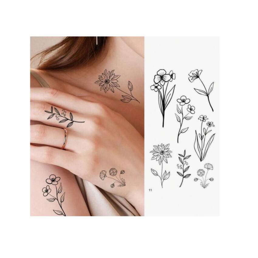 Pegatinas Tatuajes Temporales Impermeables Diseños Top  2024 - Imagen 4