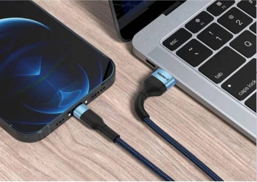 Cable USB-C Carga Rápida Antinudos 1m Master-G - Azul - Imagen 5