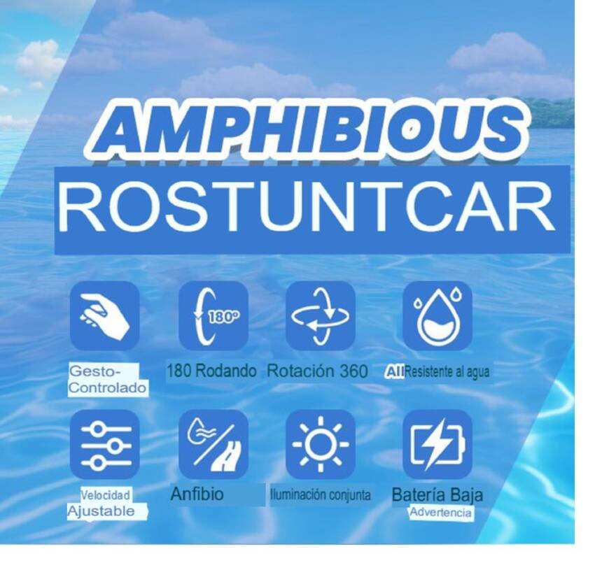 Auto Coche a Control Remoto Anfibio y Tierra Todoterreno LED - Multicolor - Imagen 8