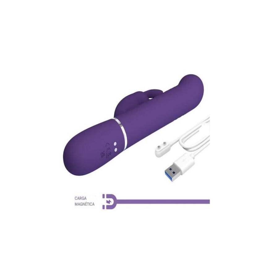 Vibrador Conejo con Empuje y Perlas Vibratorias Giratorias - Imagen 2