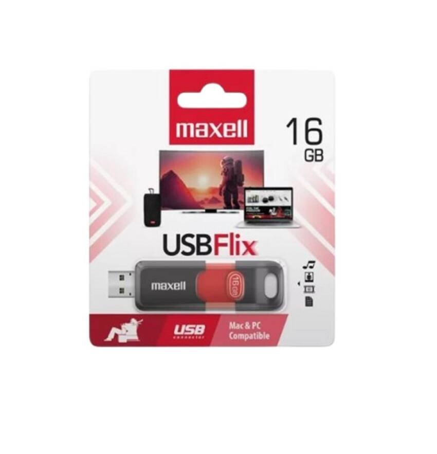 Pendrive Maxell FLIX 16GB USB 2.0 Retráctil, Transferencia Rápida - Negro - Imagen 3