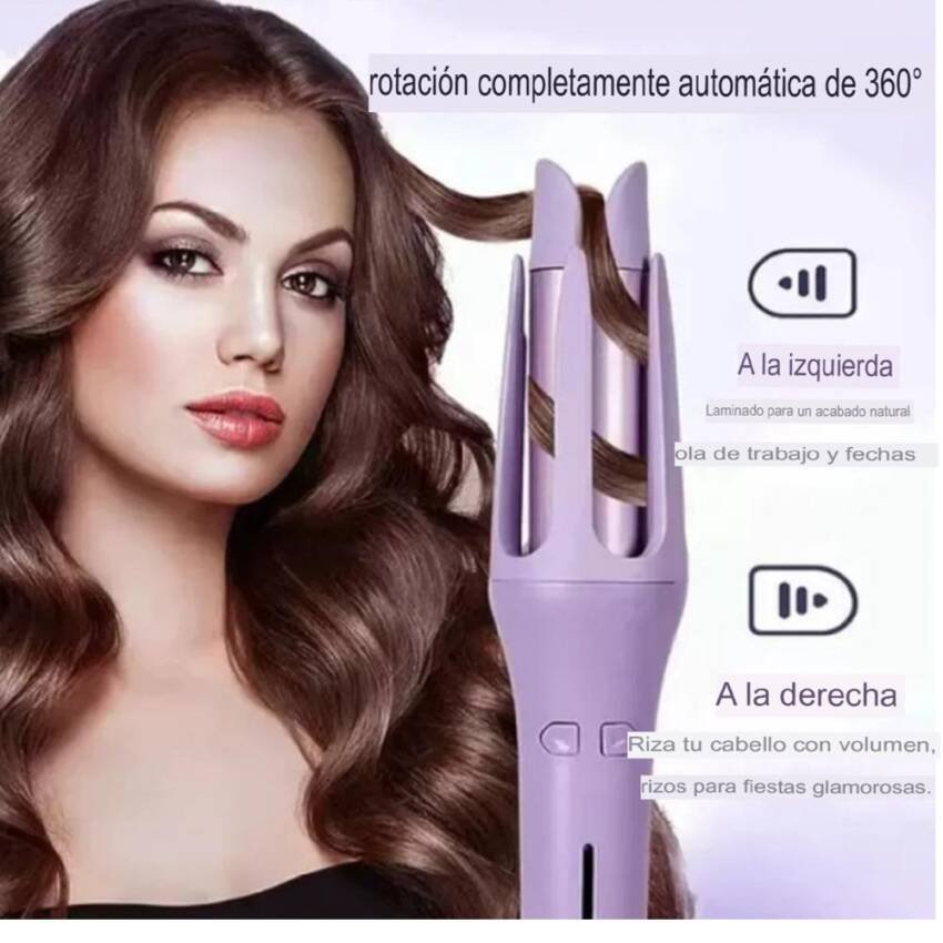 Rizador Automático Giratorio 360° con Control de Temperatura - Rosado - Imagen 5
