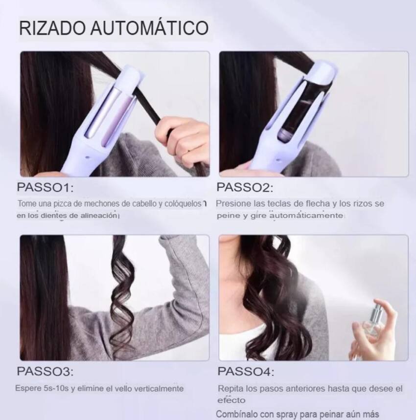 Rizador Automático Giratorio 360° con Control de Temperatura - Rosado - Imagen 6