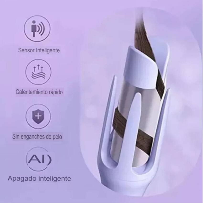 Rizador Automático Giratorio 360° con Control de Temperatura - Rosado - Imagen 8