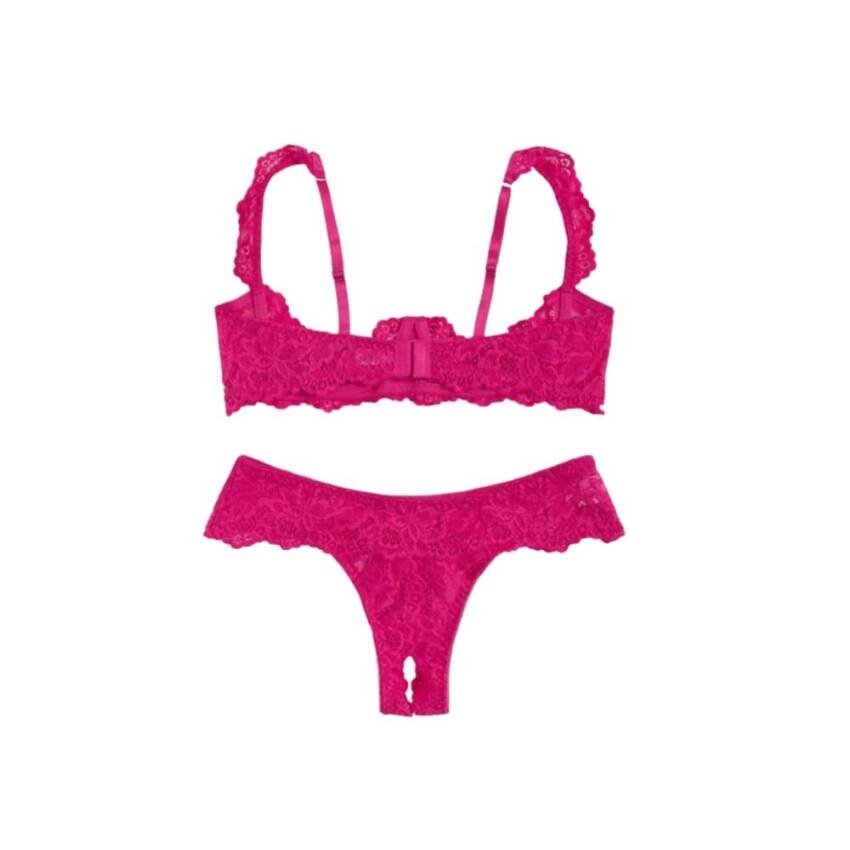 Lencería Ropa Interior Sexy con encaje de contraste aros 2pz - Imagen 8