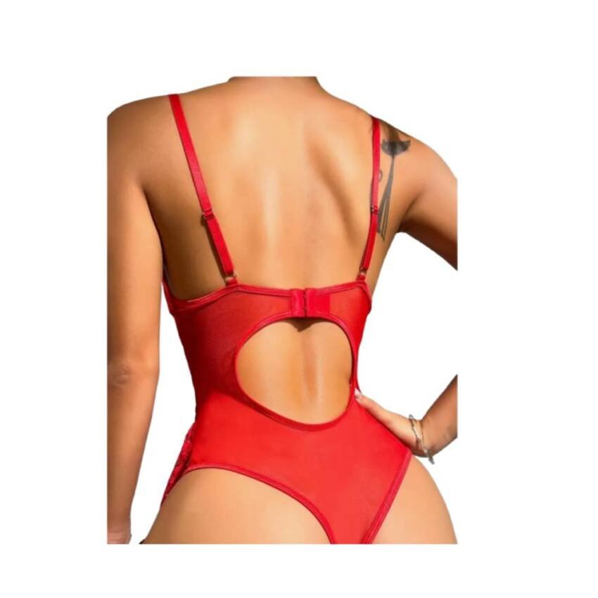 Lencería Encaje Vestido Lazo Abertura Con Aro - Imagen 6