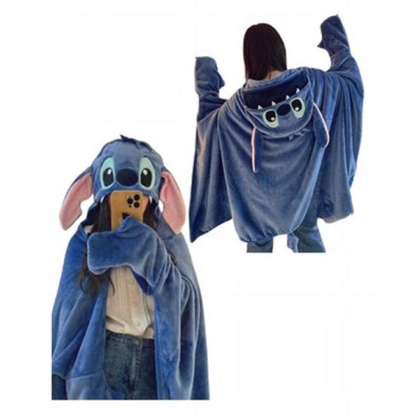 Manta Anime con Capucha Suave para Siesta y Descanso - Azul - Imagen 4