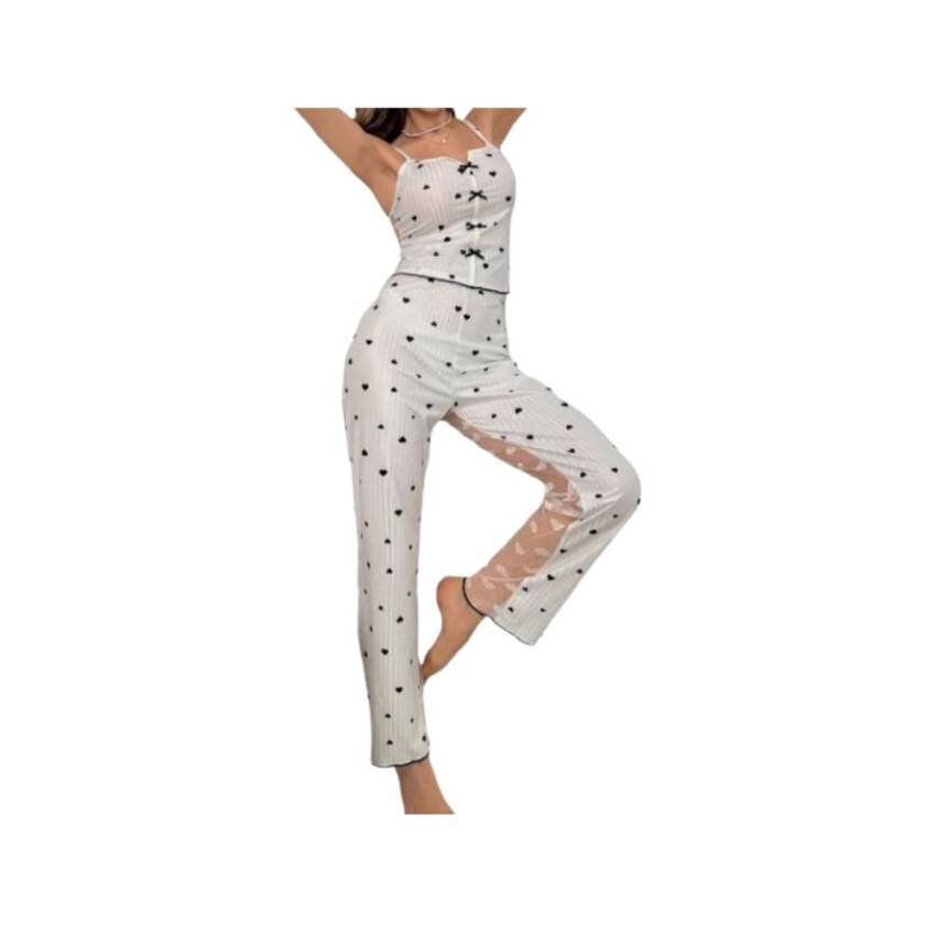 Pijama Sexy Lencería 2Piezas Encaje Malla Transparente Mujer - Imagen 3