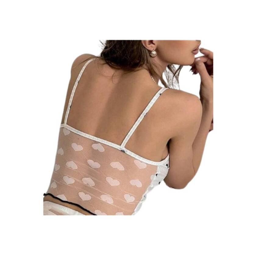 Pijama Sexy Lencería 2Piezas Encaje Malla Transparente Mujer - Imagen 9