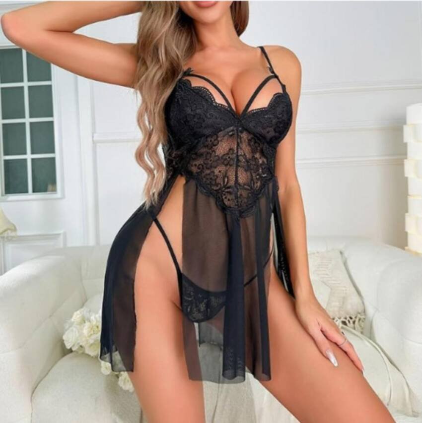 Lencería Babydolls Erotico Sexy 2pcs Encaje Camison - Imagen 5
