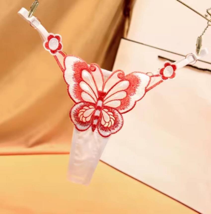 Colaless Bordado Mariposa, Cinta Ajustable Lenceria Exotica - Imagen 11