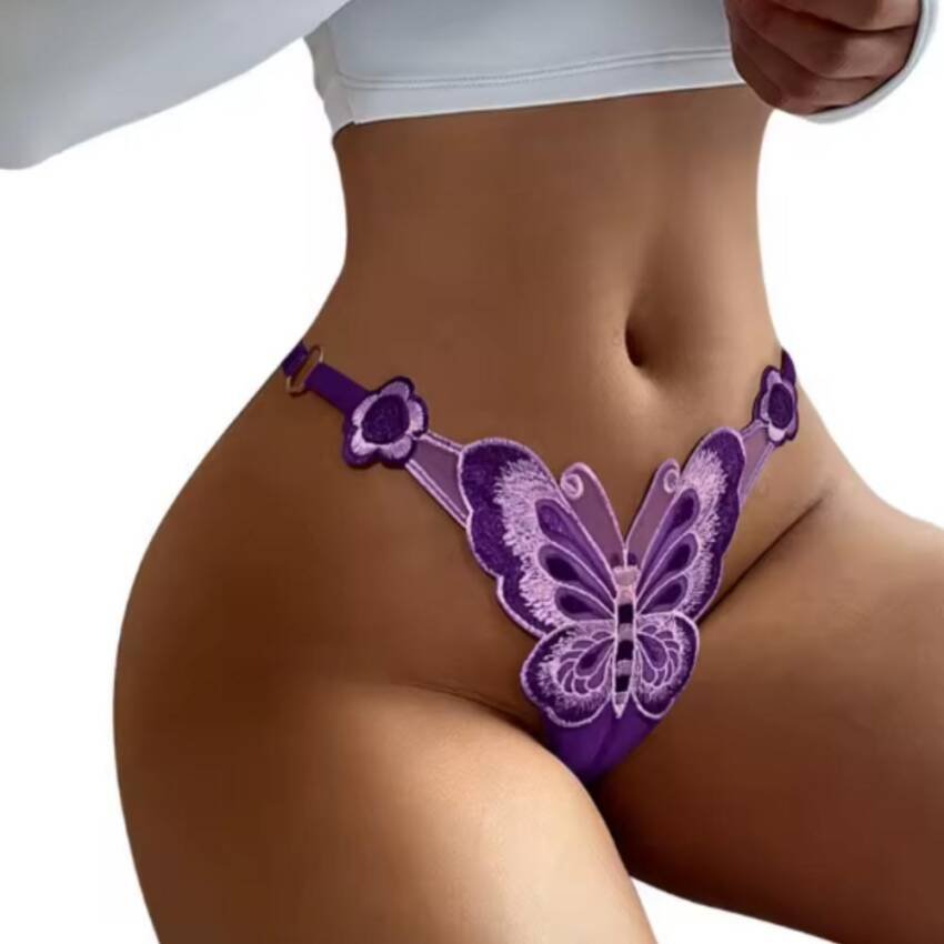 Colaless Bordado Mariposa, Cinta Ajustable Lenceria Exotica - Imagen 26