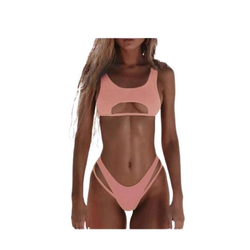 Traje De Baño Bikini Corte Alto Ahuecado Sexy 2 Piezas 2022 - Imagen 2