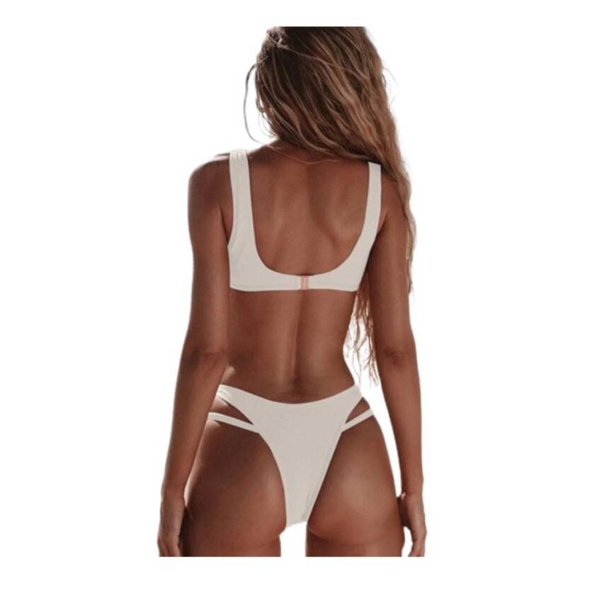 Traje De Baño Bikini Corte Alto Ahuecado Sexy 2 Piezas 2022 - Imagen 7