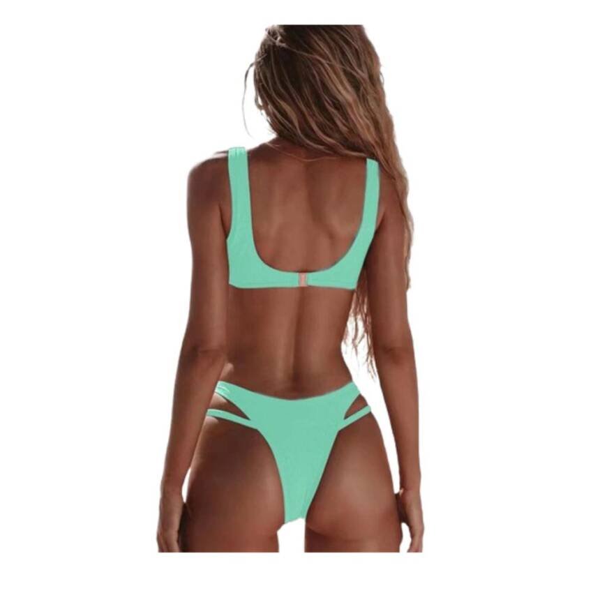 Traje De Baño Bikini Corte Alto Ahuecado Sexy 2 Piezas 2022 - Imagen 11