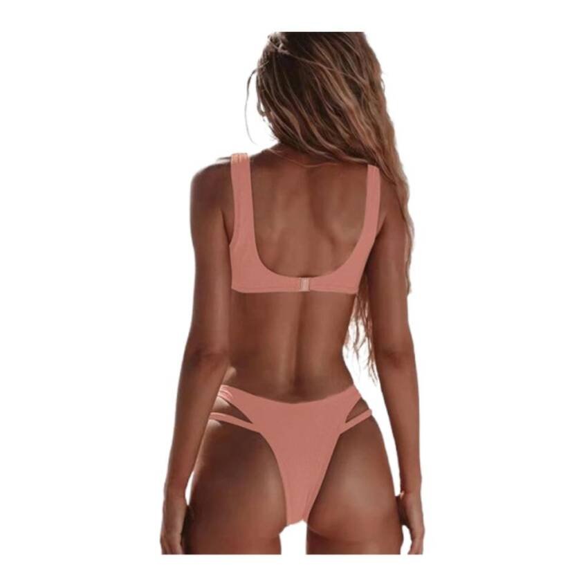 Traje De Baño Bikini Corte Alto Ahuecado Sexy 2 Piezas 2022 - Imagen 12