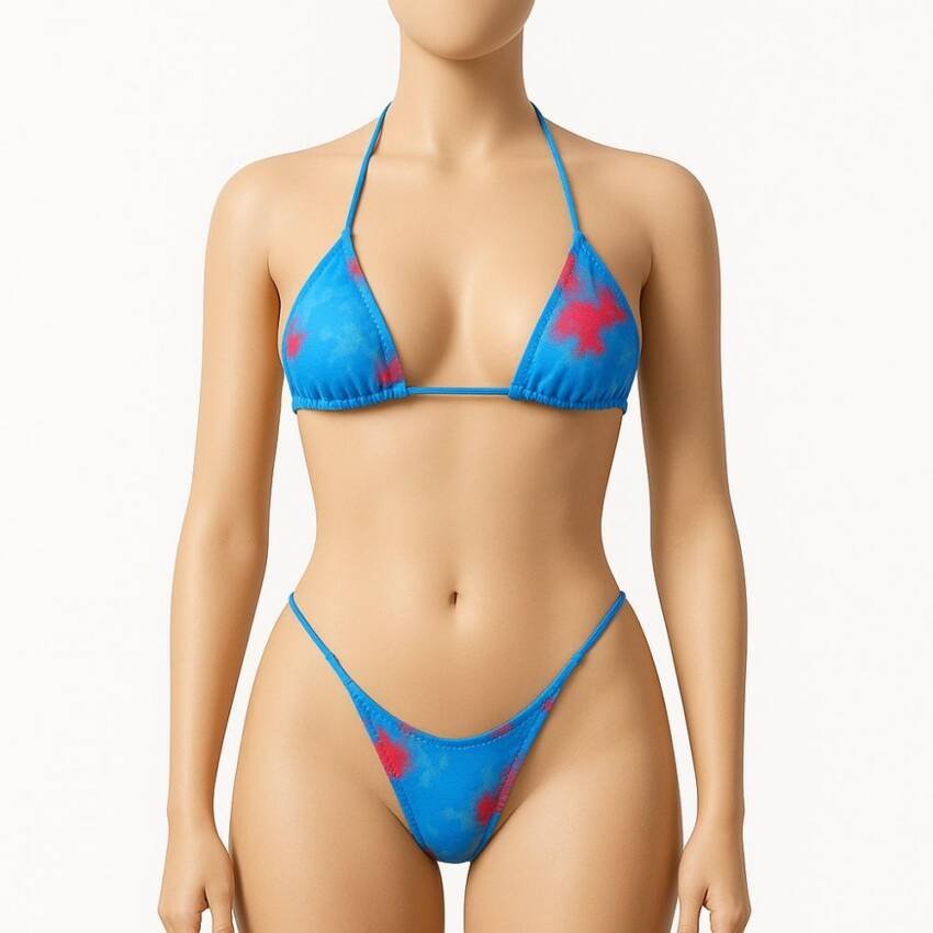 Traje Baño Bikini Micro Triángulo Con Estampado Muy Sexi - Imagen 2