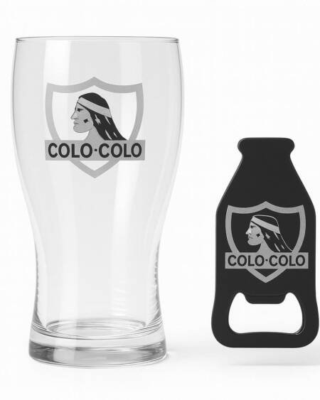 Set Vaso y Destapador Colo Colo Oficial Regalo Hincha