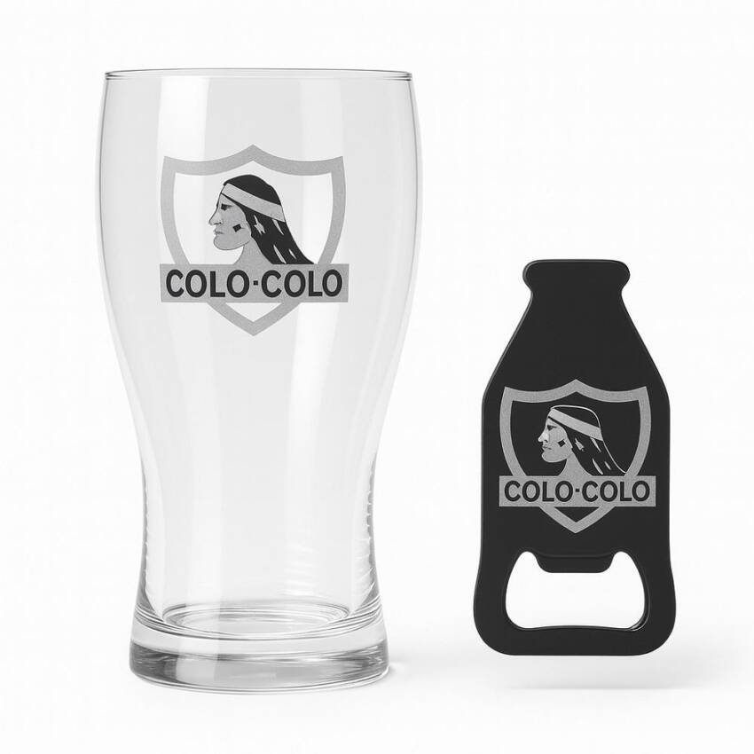 Set Vaso y Destapador Colo Colo Oficial Regalo Hincha