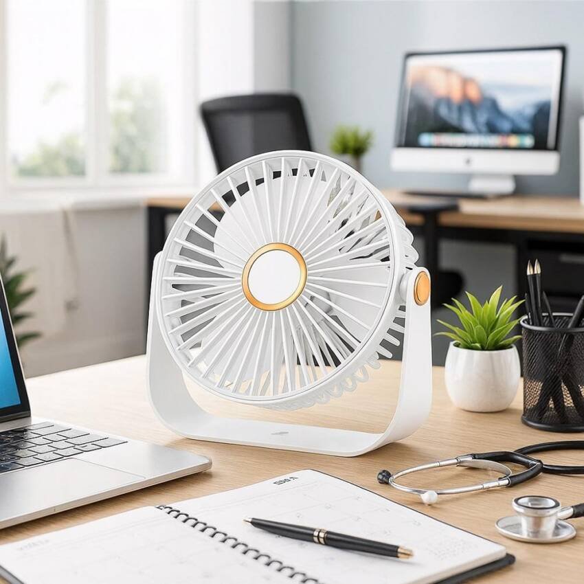 Ventilador de Escritorio Portátil USB con Luz Recargable 17 cm - Imagen 6