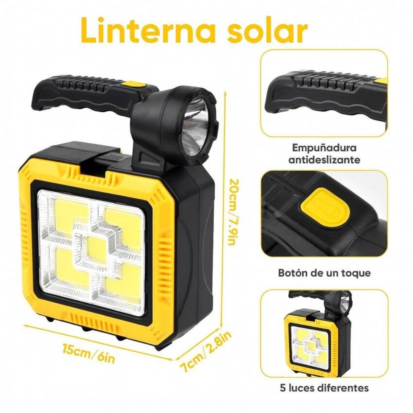 Linterna Solar LED Recargable de Camping con Herramientas - Imagen 6