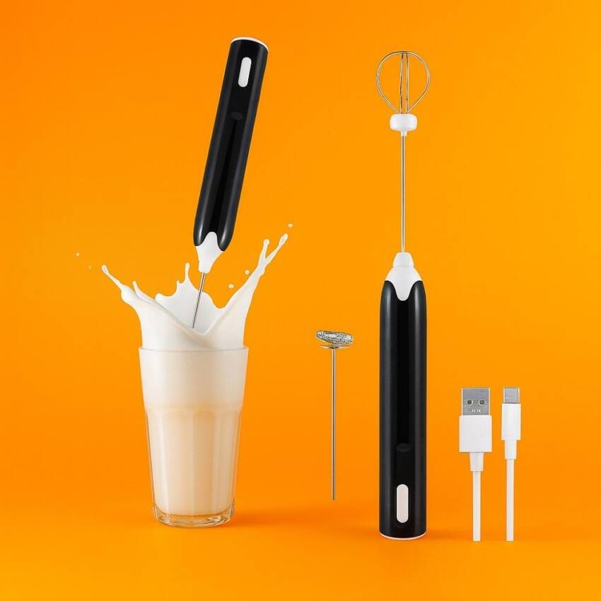 Mini Batidor Revolvedor De Café Y Espuma Leche Recargable USB - Imagen 2