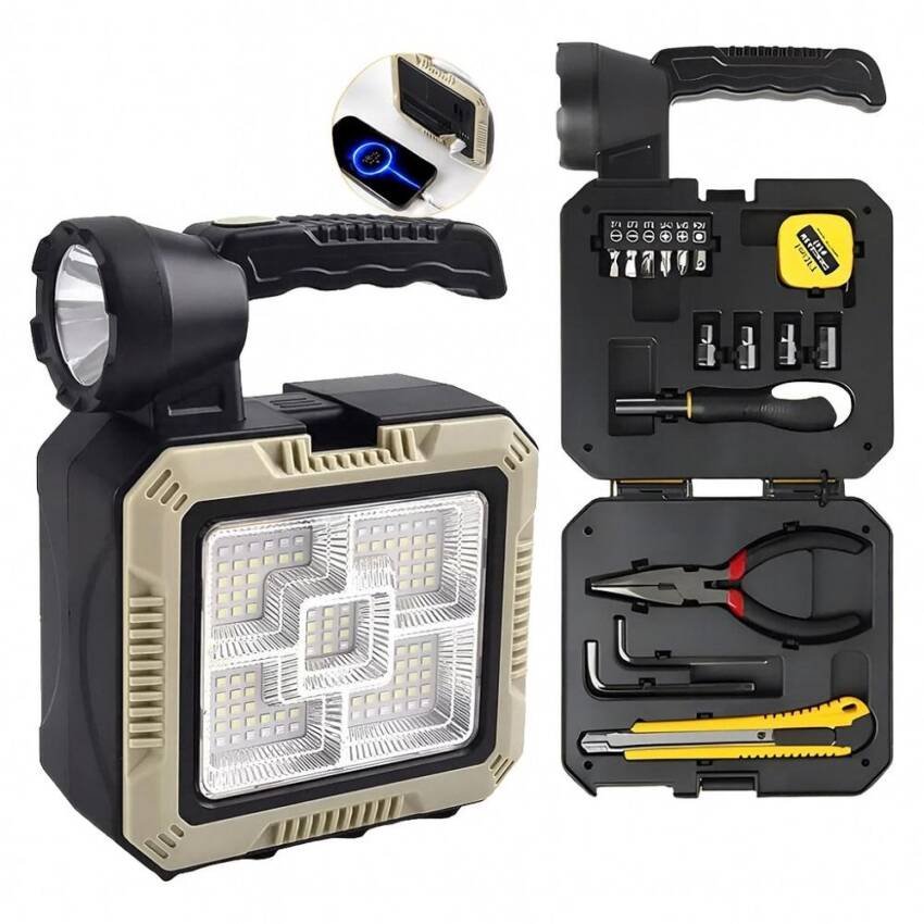 Linterna LED Solar Recargable con Herramientas Integradas - Imagen 2