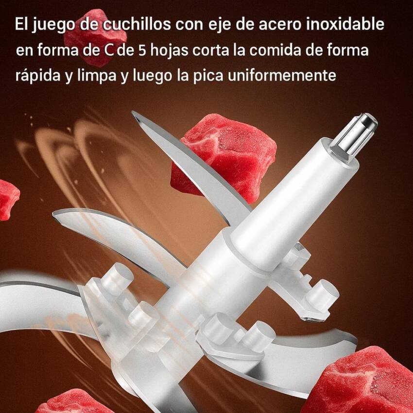 triturador Procesador De Alimentos Electrico 5 Litros 500w Picador - Imagen 5