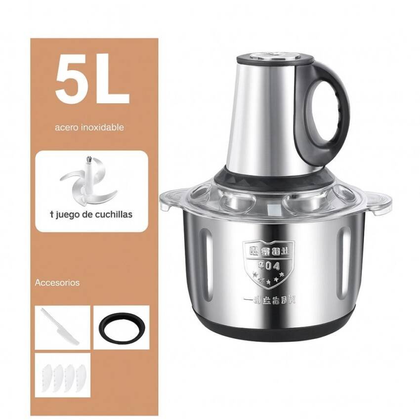 triturador Procesador De Alimentos Electrico 5 Litros 500w Picador - Imagen 9