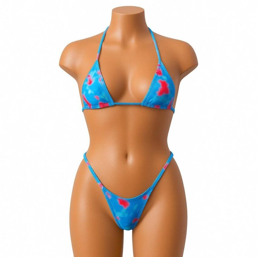Traje Baño Bikini Micro Triángulo Con Estampado Muy Sexi - Imagen 4
